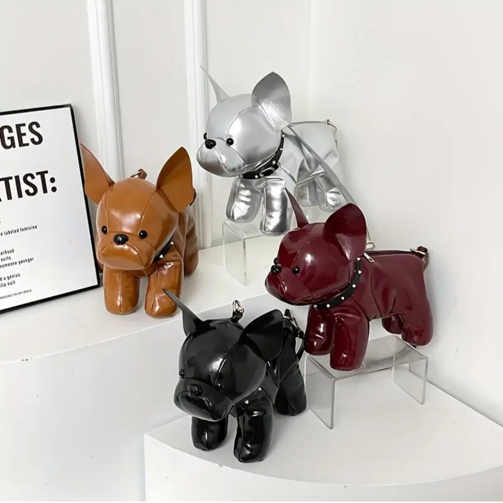 Burgundy Dog-Shaped Crossbody Bag - Picture 5 of 7